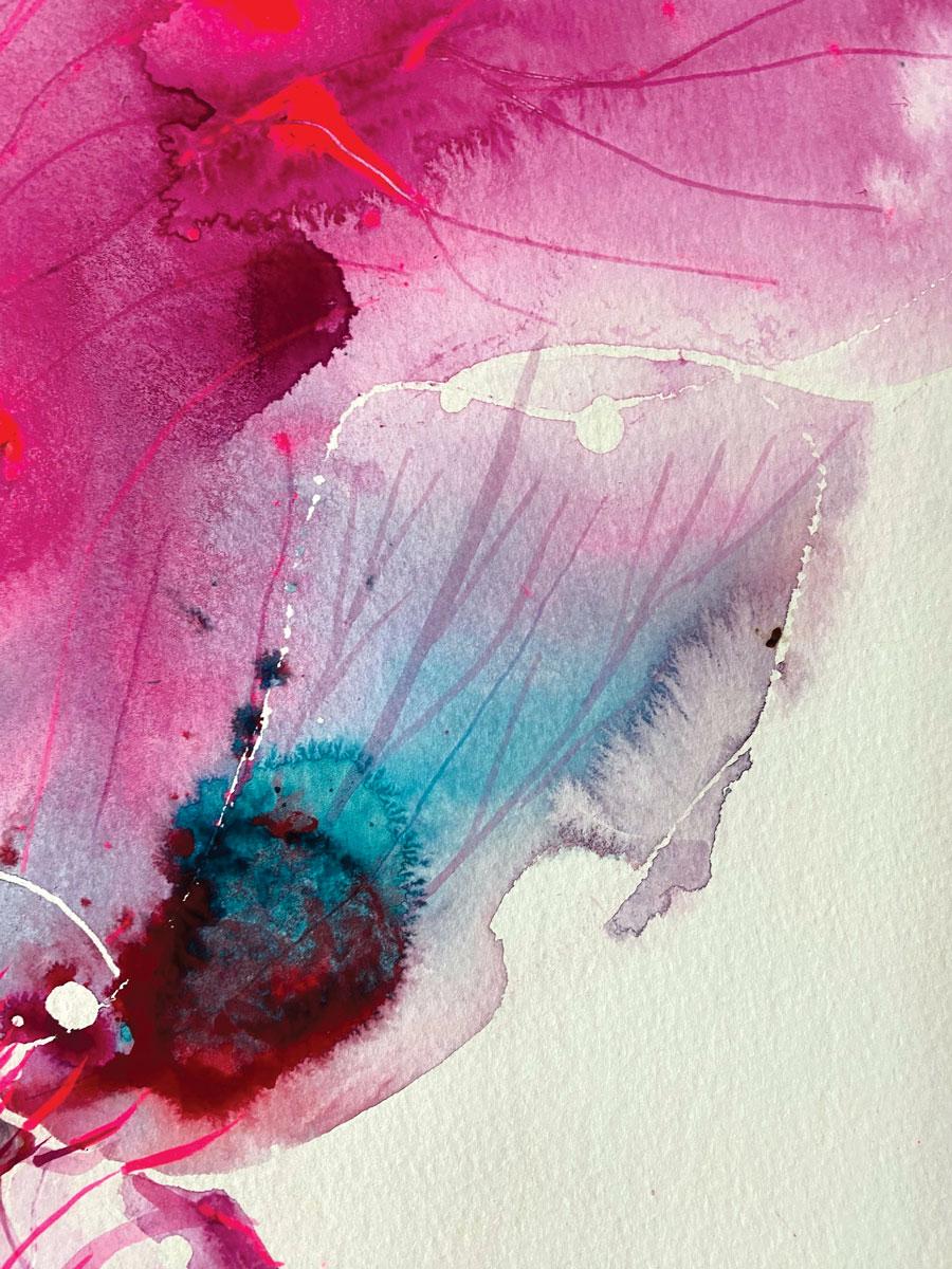 Salvia Hot Lips - a beautiful and bright painting focusing on the detail of this interesting and pretty flower, bringing to life the colours and pattern which so easily go unspotted. Inspired by the flowers that Rachael see on her many walks through