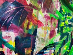 Scintilla tra le felci di Rachael Dalzell. Acrilico su tela, cornice a vassoio