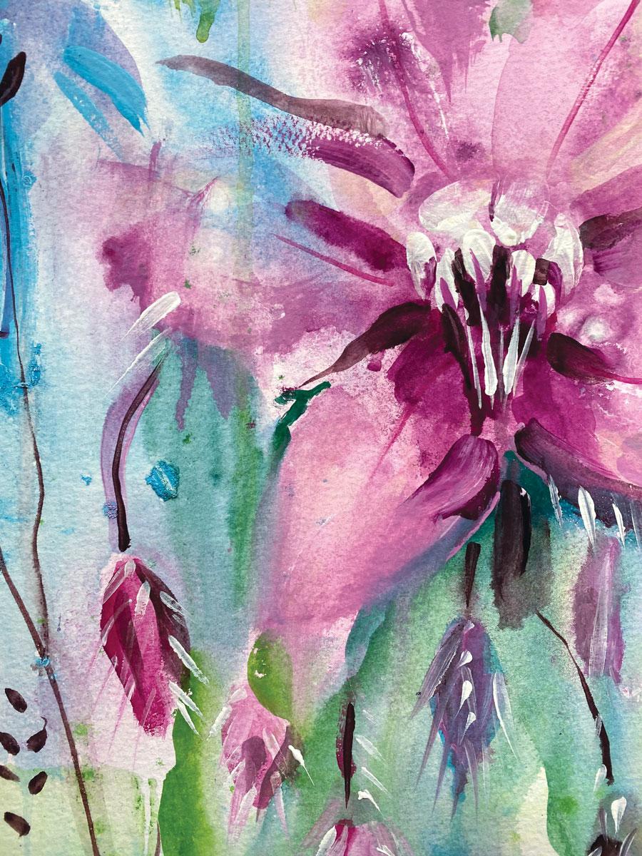 Fiore a stella - Painting Impressionismo di Rachael Dalzell