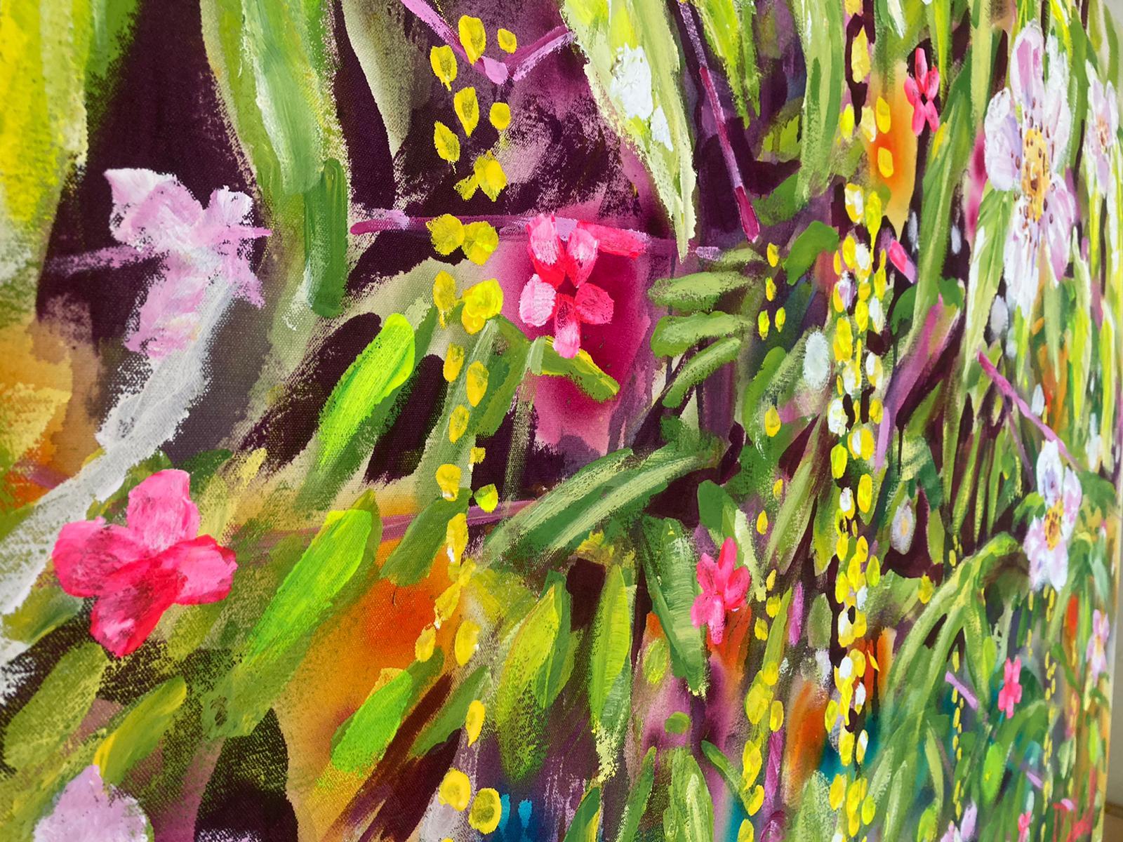 Taking time to blossom by Rachael Dalzell, acrylic on canvas 2