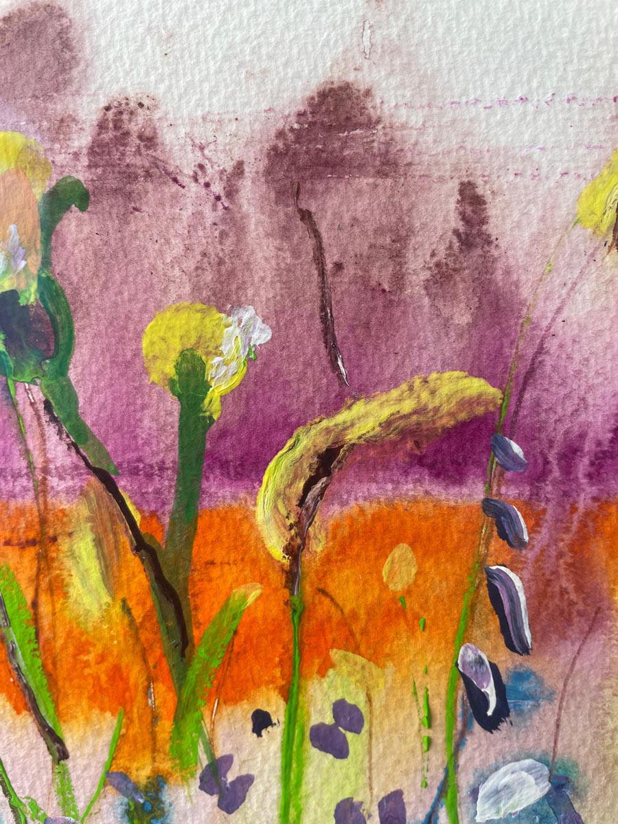The fairest of flowers. by Rachael Dalzell. Acrylic on paper. For Sale 4