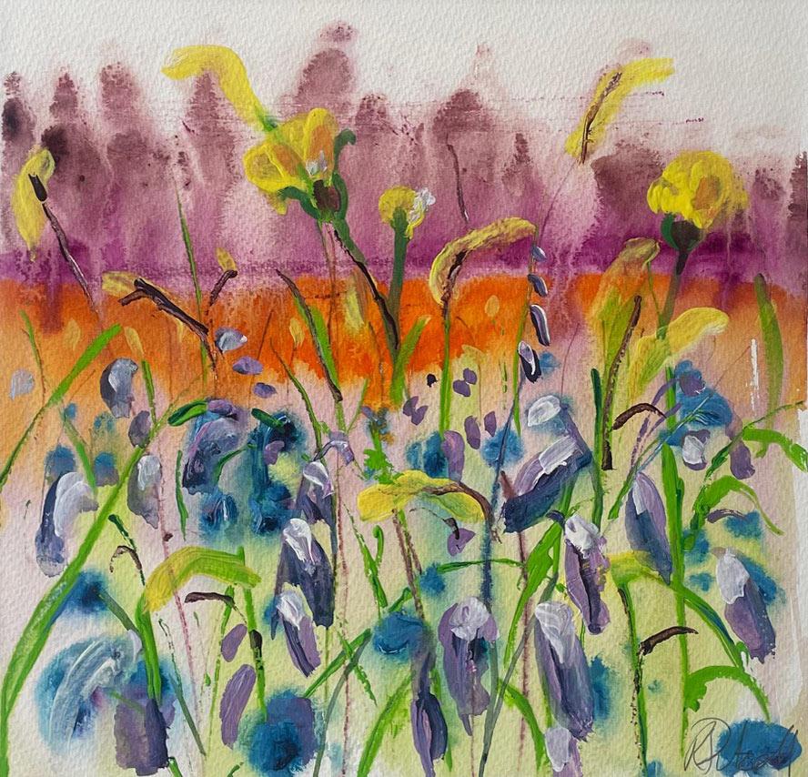 The fairest of flowers. by Rachael Dalzell. Acrylic on paper.