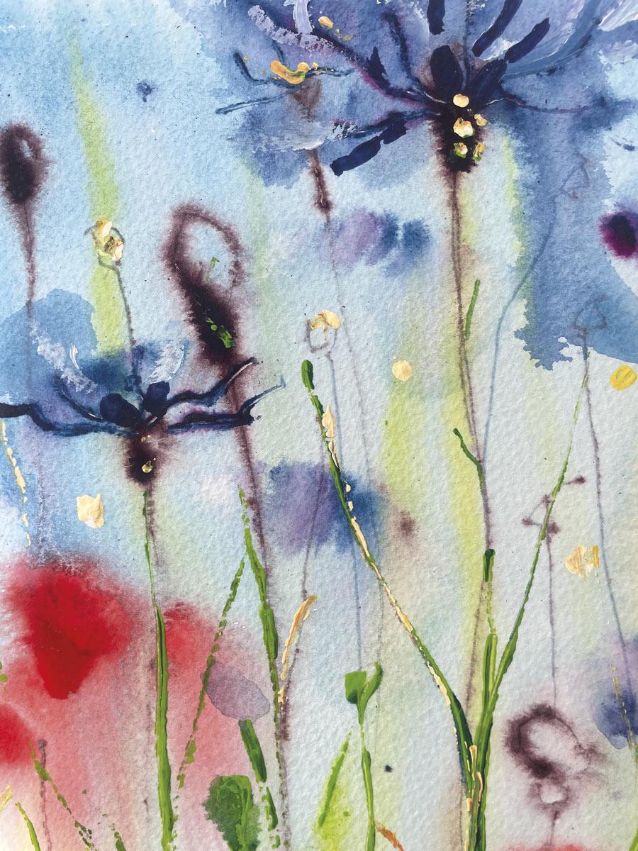 Der geheime Garten. von Rachael Dalzell. Acryl auf Papier. im Angebot 4