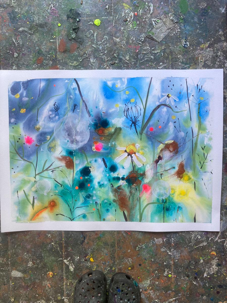 Il vento d'estate - Painting Impressionismo di Rachael Dalzell