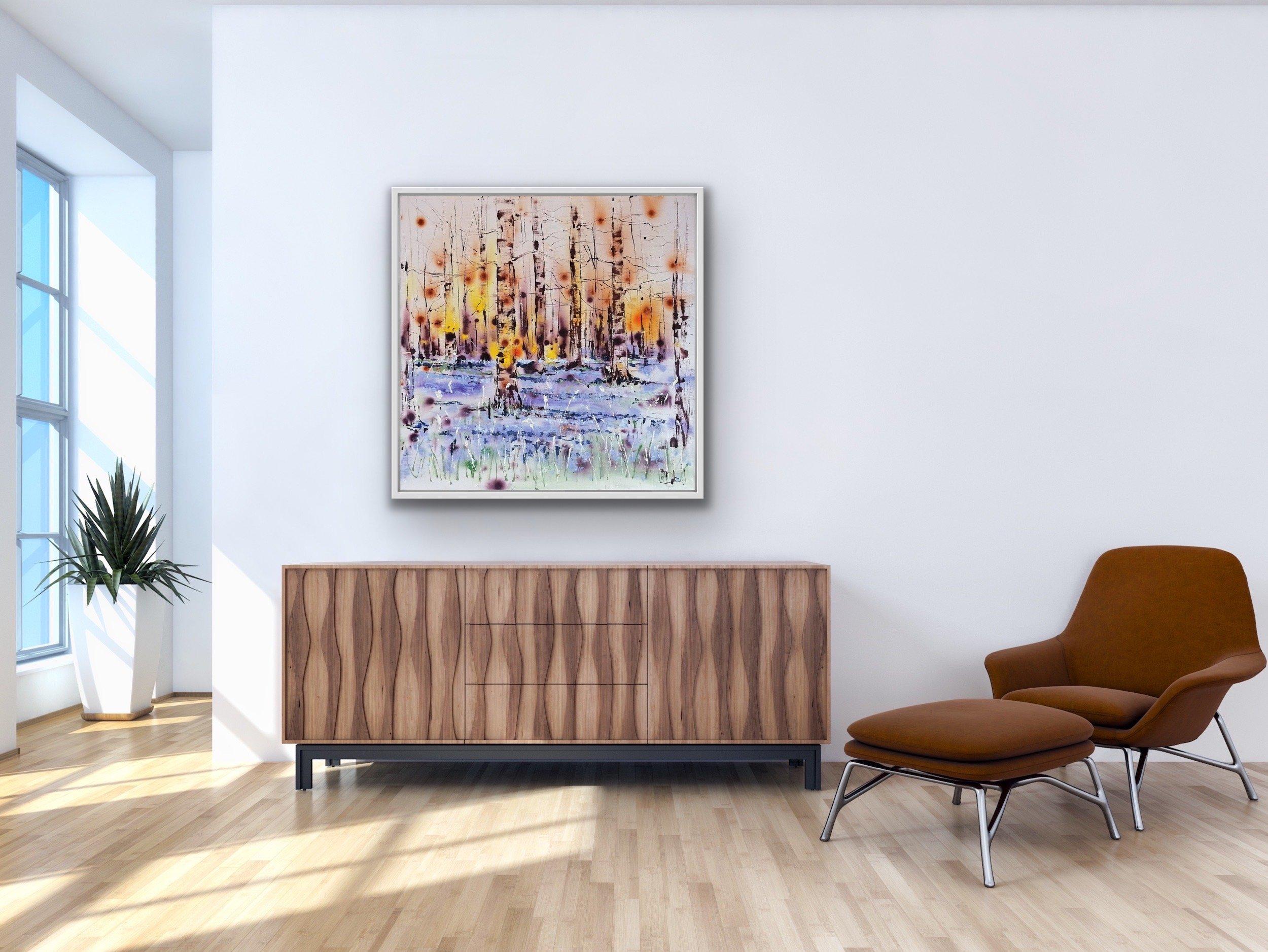 There is a Silent Eloquence by Rachael Dalzell. Acrylic on canvas / wooden frame For Sale 1