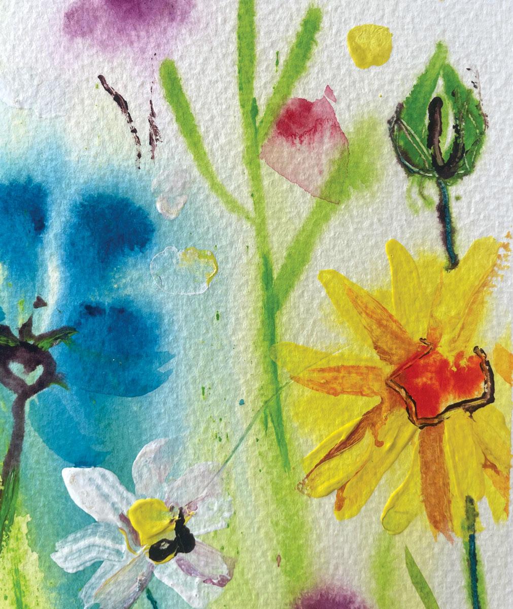 Unter der Sonne. von Rachael Dalzell. Acryl auf Papier. im Angebot 2