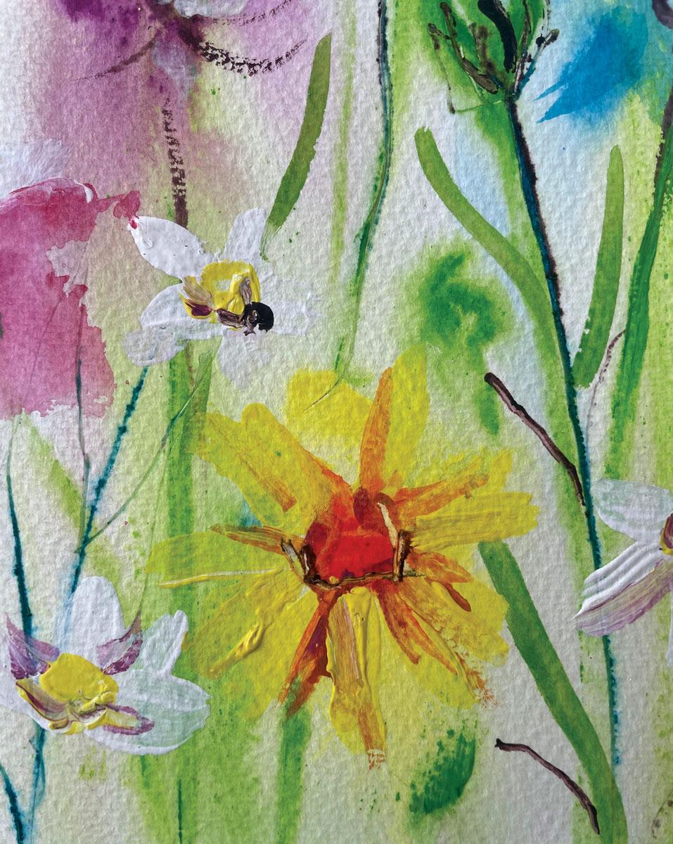Unter der Sonne. von Rachael Dalzell. Acryl auf Papier. im Angebot 3