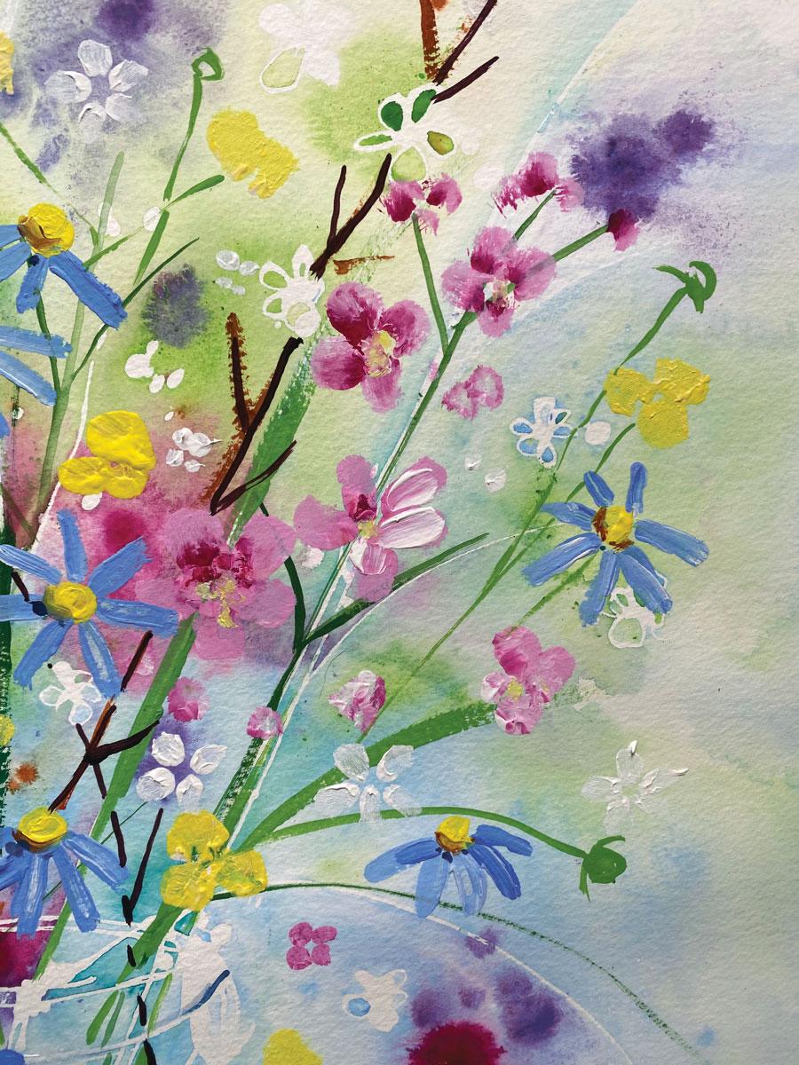Vase of flowers #4 - Painting by Rachael Dalzell