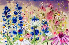 Là où les fleurs s'épanouissent par Rachael Dalzell, acrylique sur toile