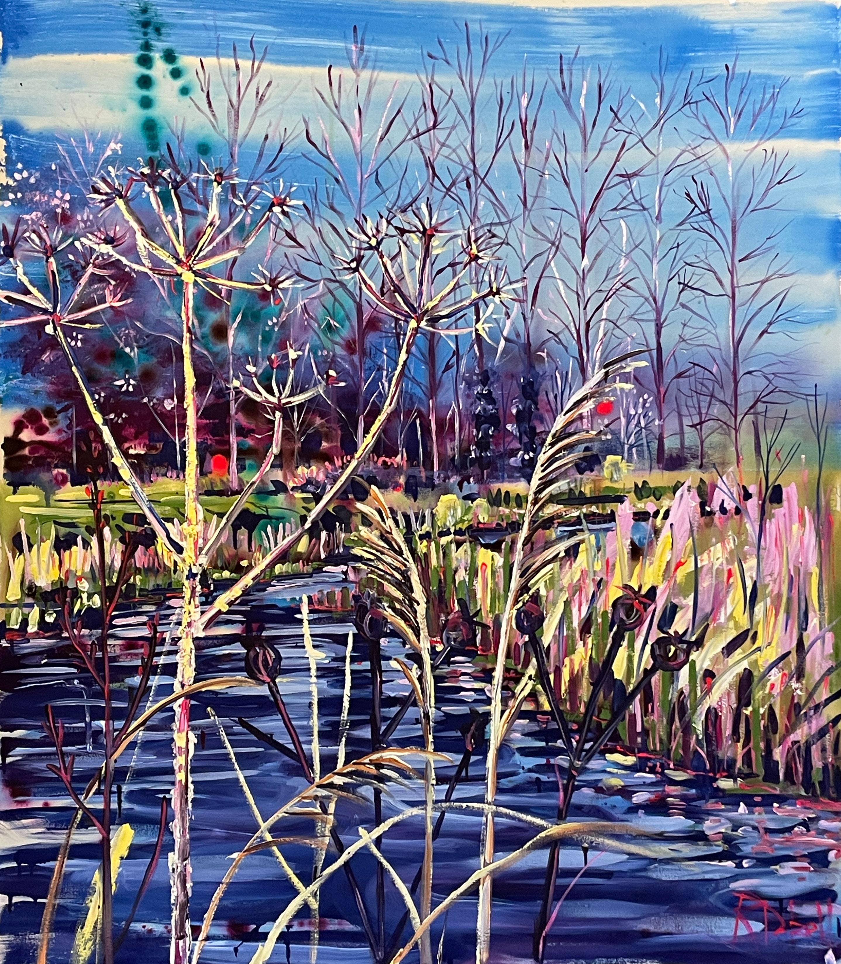 Where the reeds bend in the cool breeze by Rachael Dalzell.