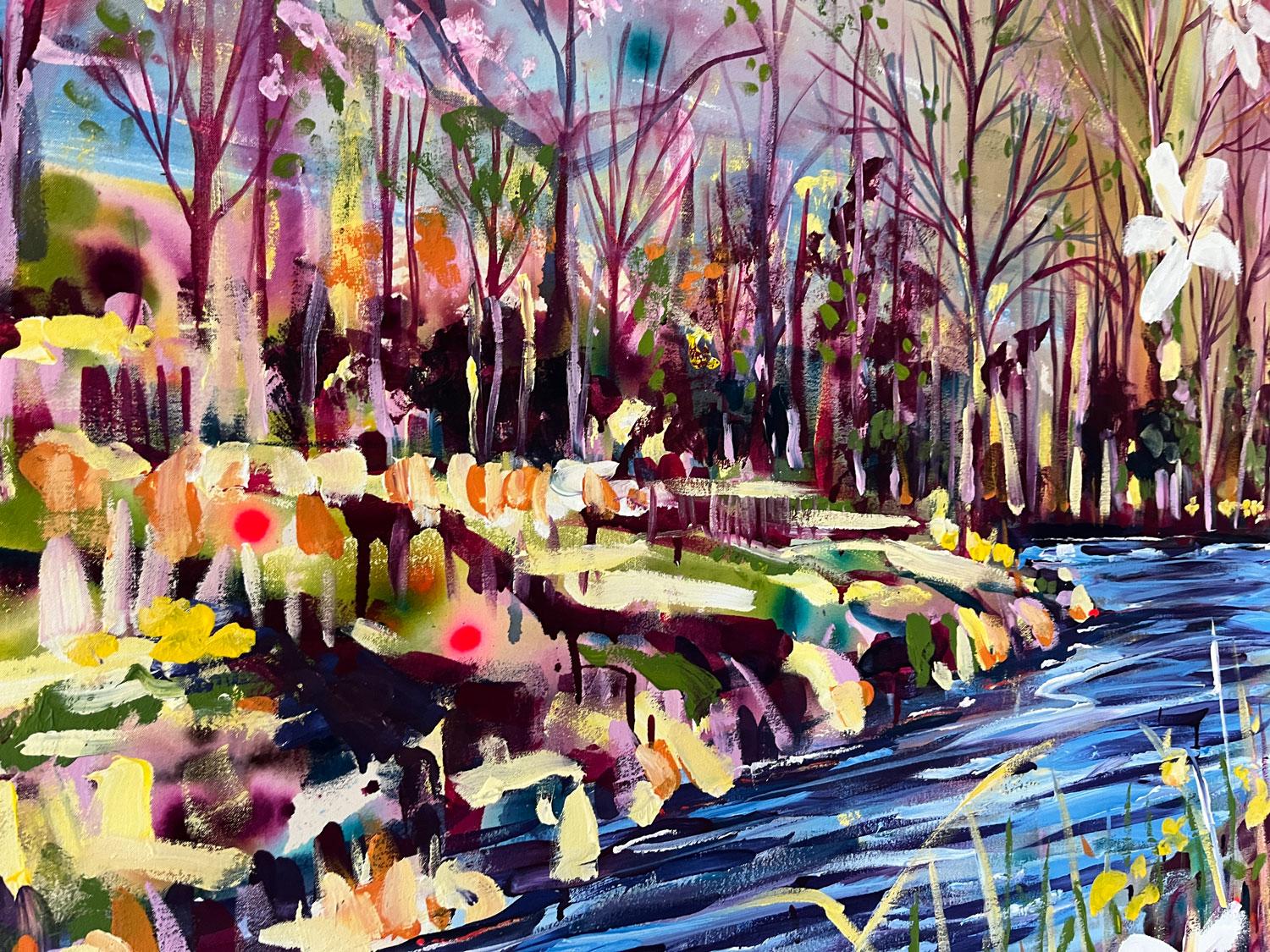 Where the river takes you... - Expressionist Painting by Rachael Dalzell