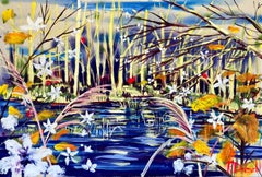 Winters flooded forest by Rachael Dalzell, acrylic on canvas