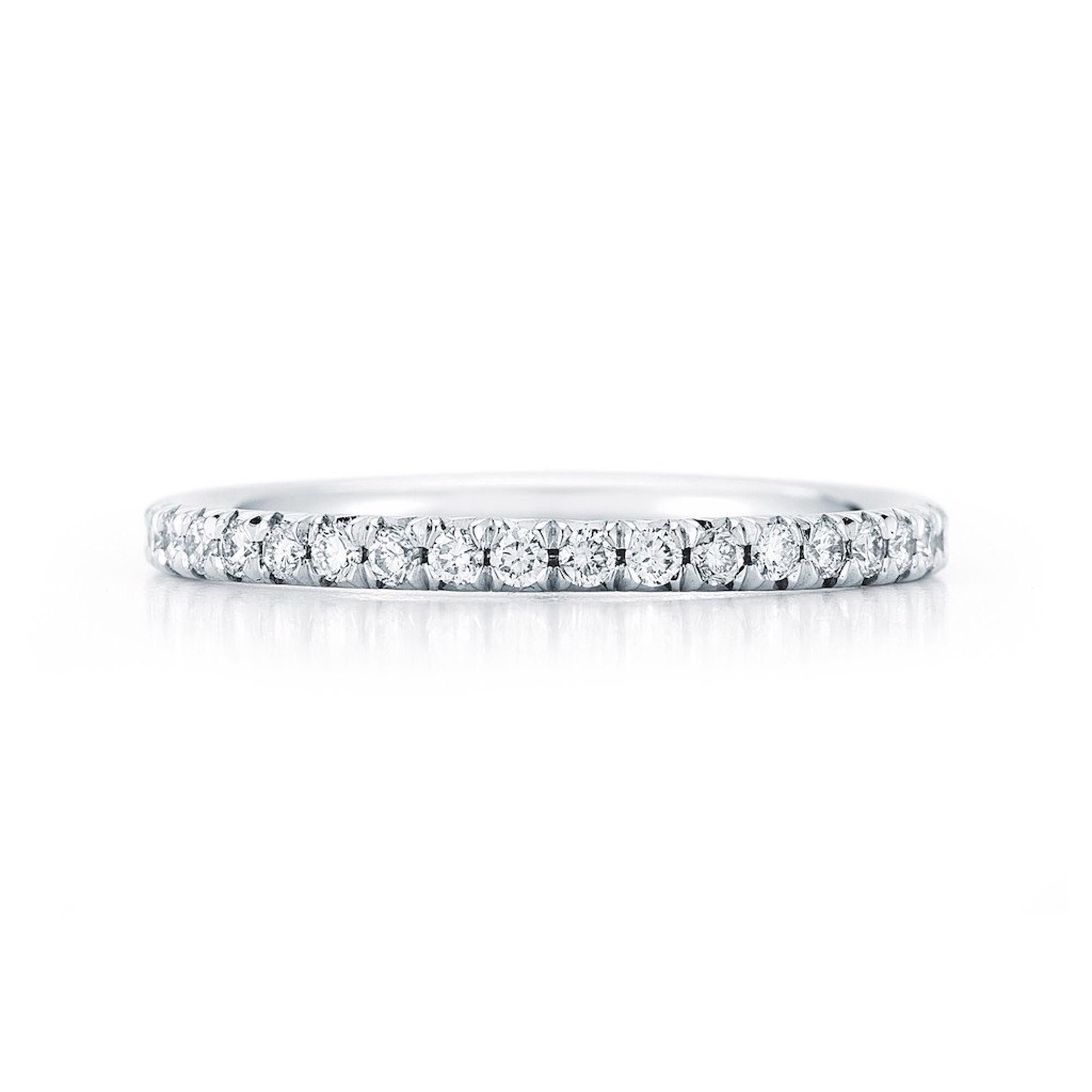Rachael Koen French Pave Diamond Eternity Band 18K White Gold 0.45cttw In New Condition For Sale In New York, NY