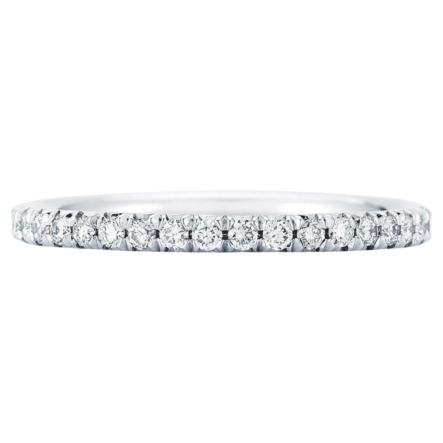 Rachael Koen French Pave Diamond Eternity Band 18K White Gold 0.45cttw For Sale