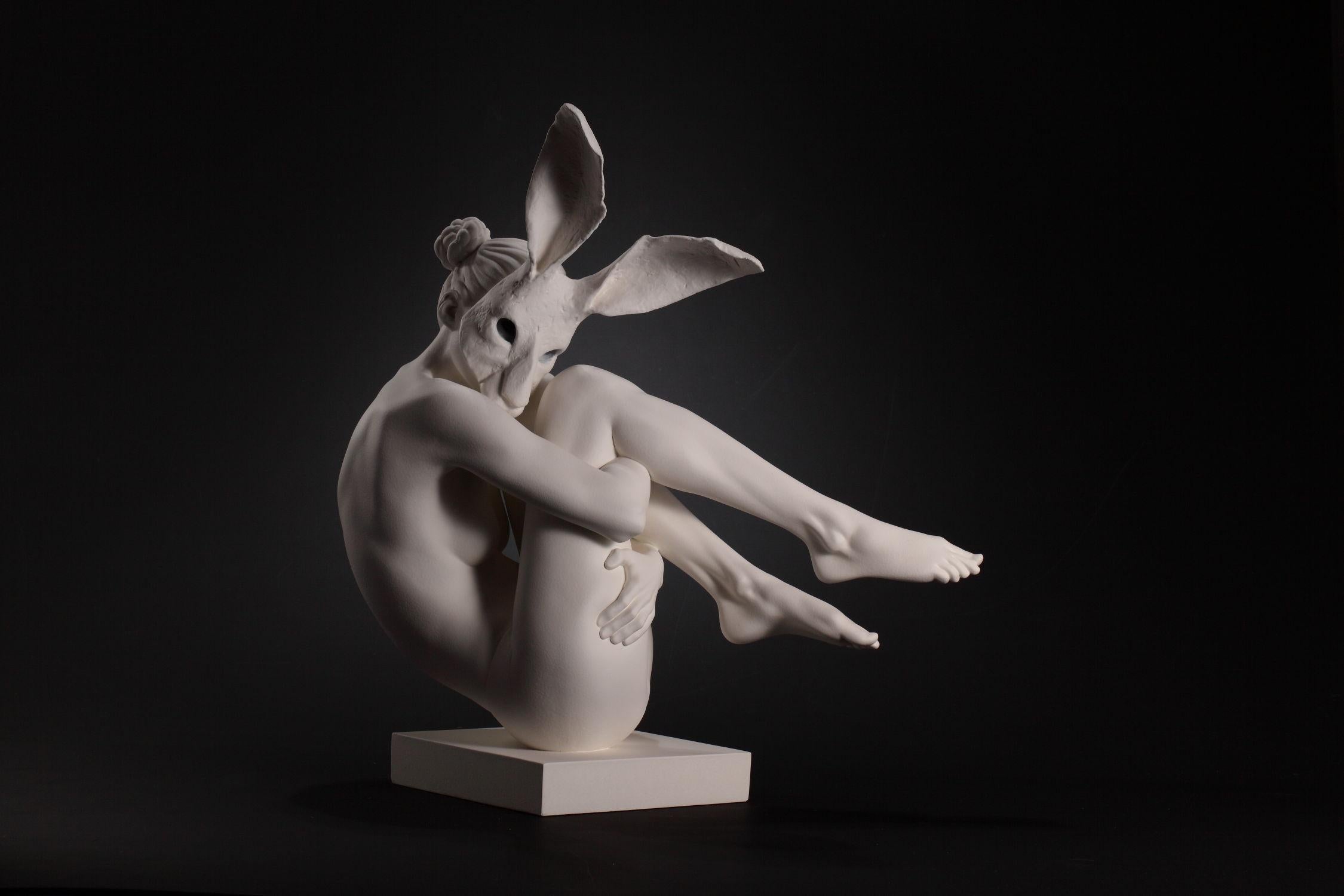 Rachel Ann Stevenson Figurative Sculpture - "Nocturnal Devotion" Contemporary Bronze Nude Sculpture of a Woman 