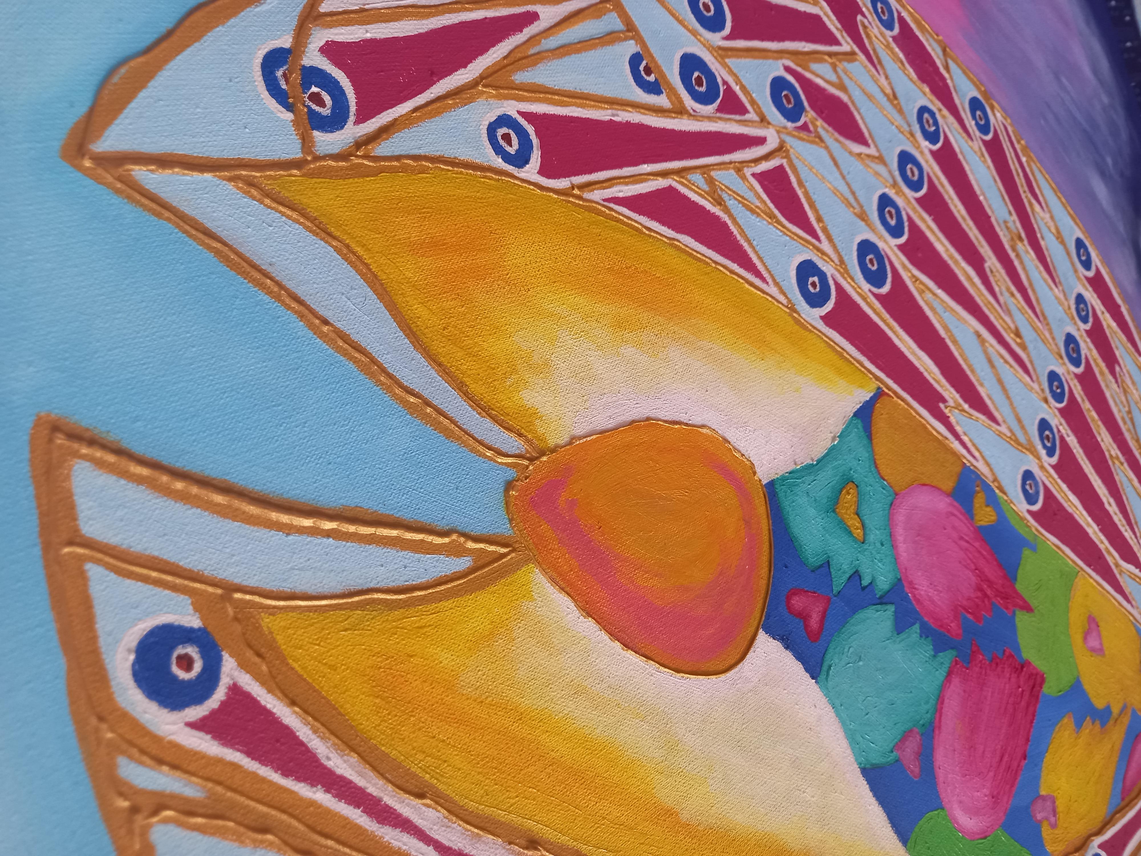 Angel Protector - Abstract Painting by Rachel AR