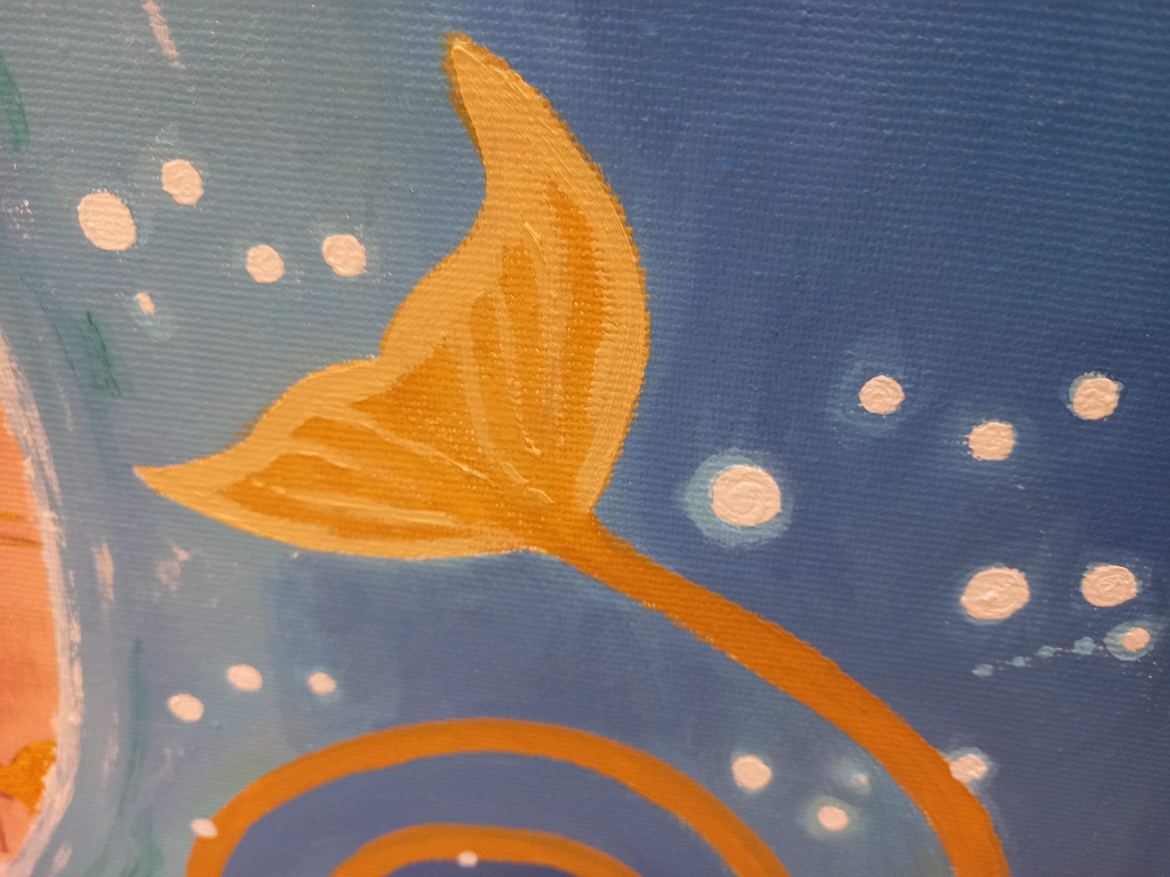 Ginestart - Blue Abstract Painting by Rachel AR