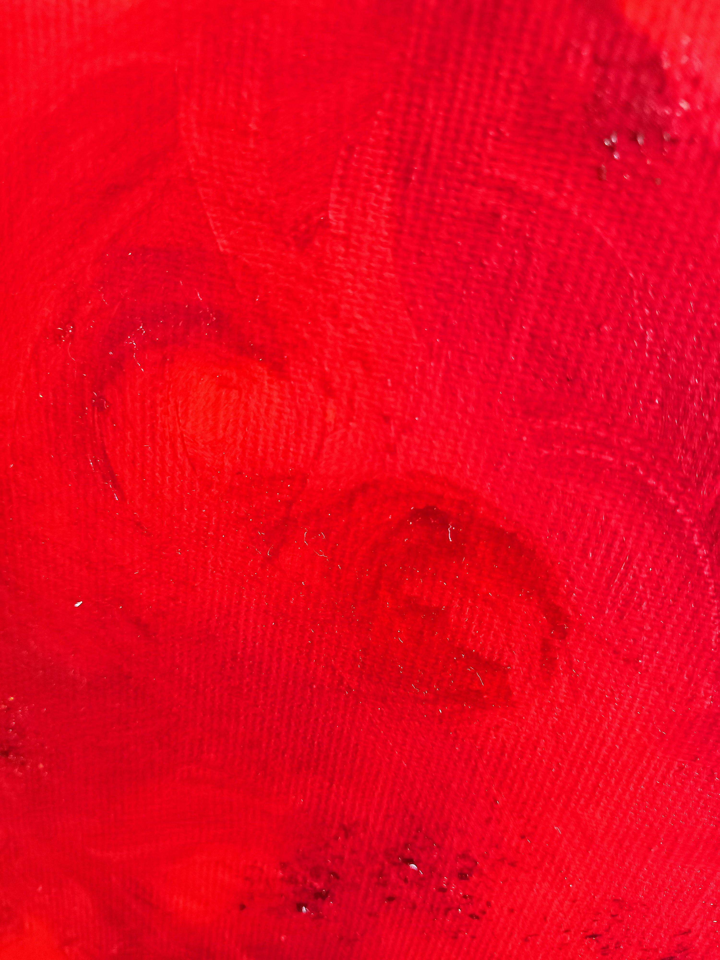 In this work we can see the pure state of the lava, only those reddish and beautiful colors.
