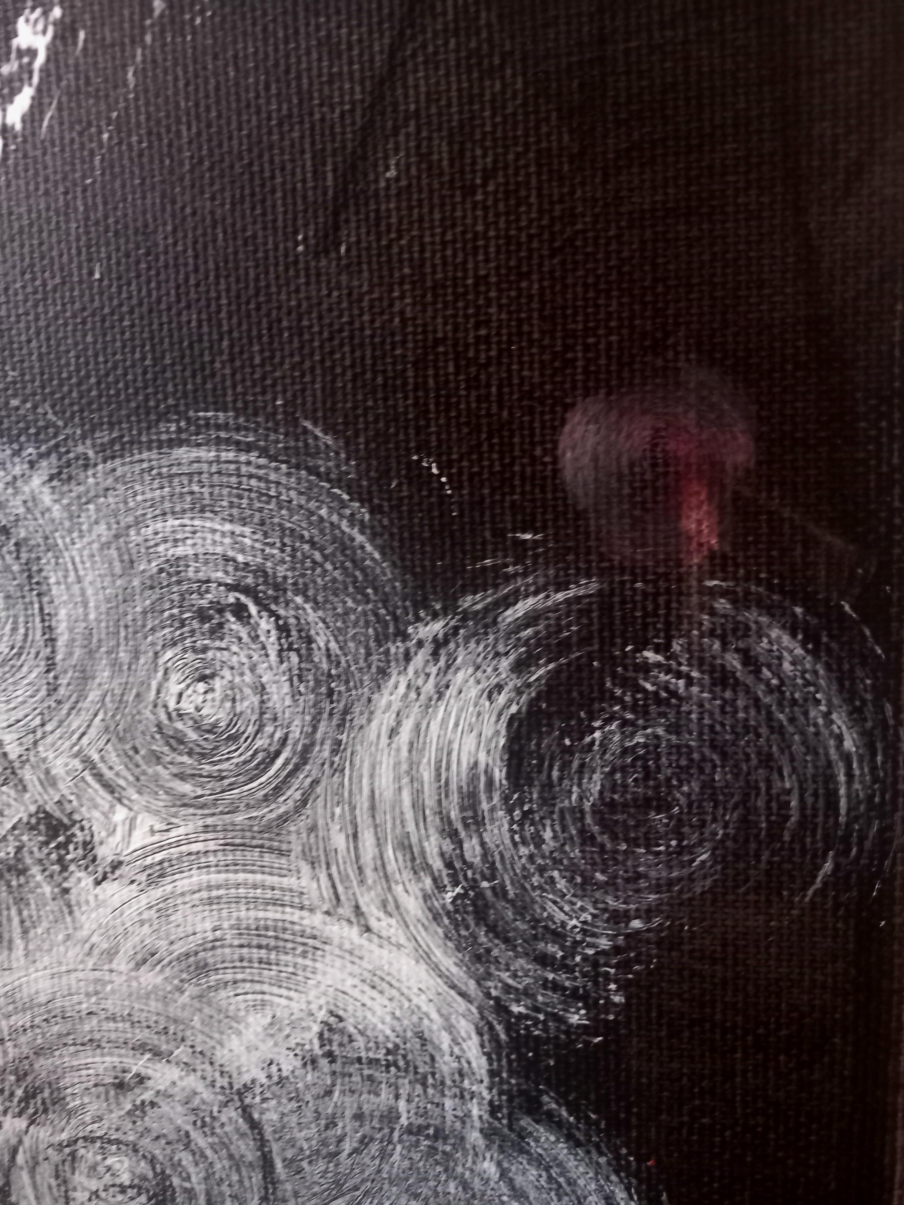Plutón en toda su furia - Abstract Painting Negro de Rachel AR