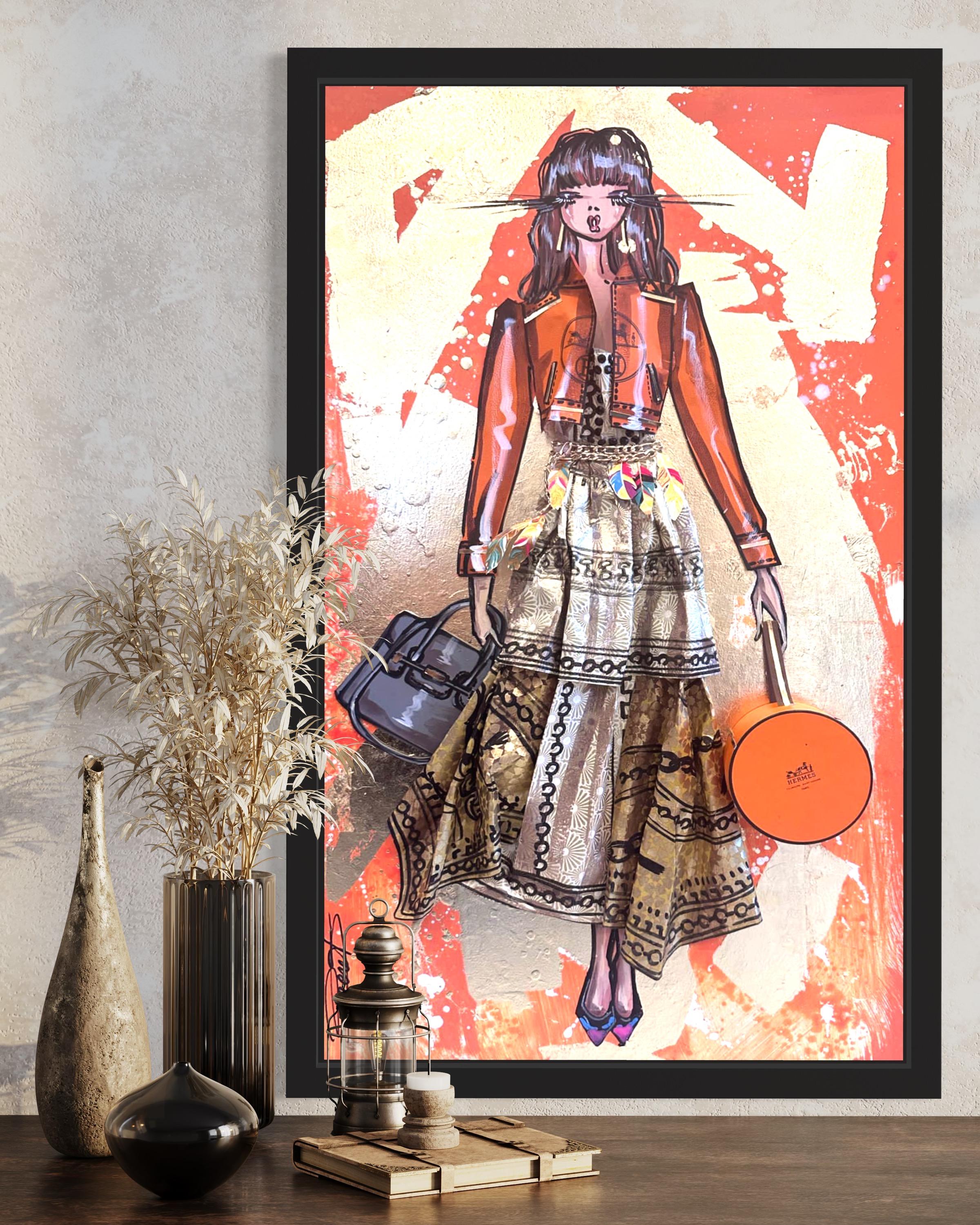 Baby Doll n146 Hermes - Mixed Media Art by RACHEL BERGERET