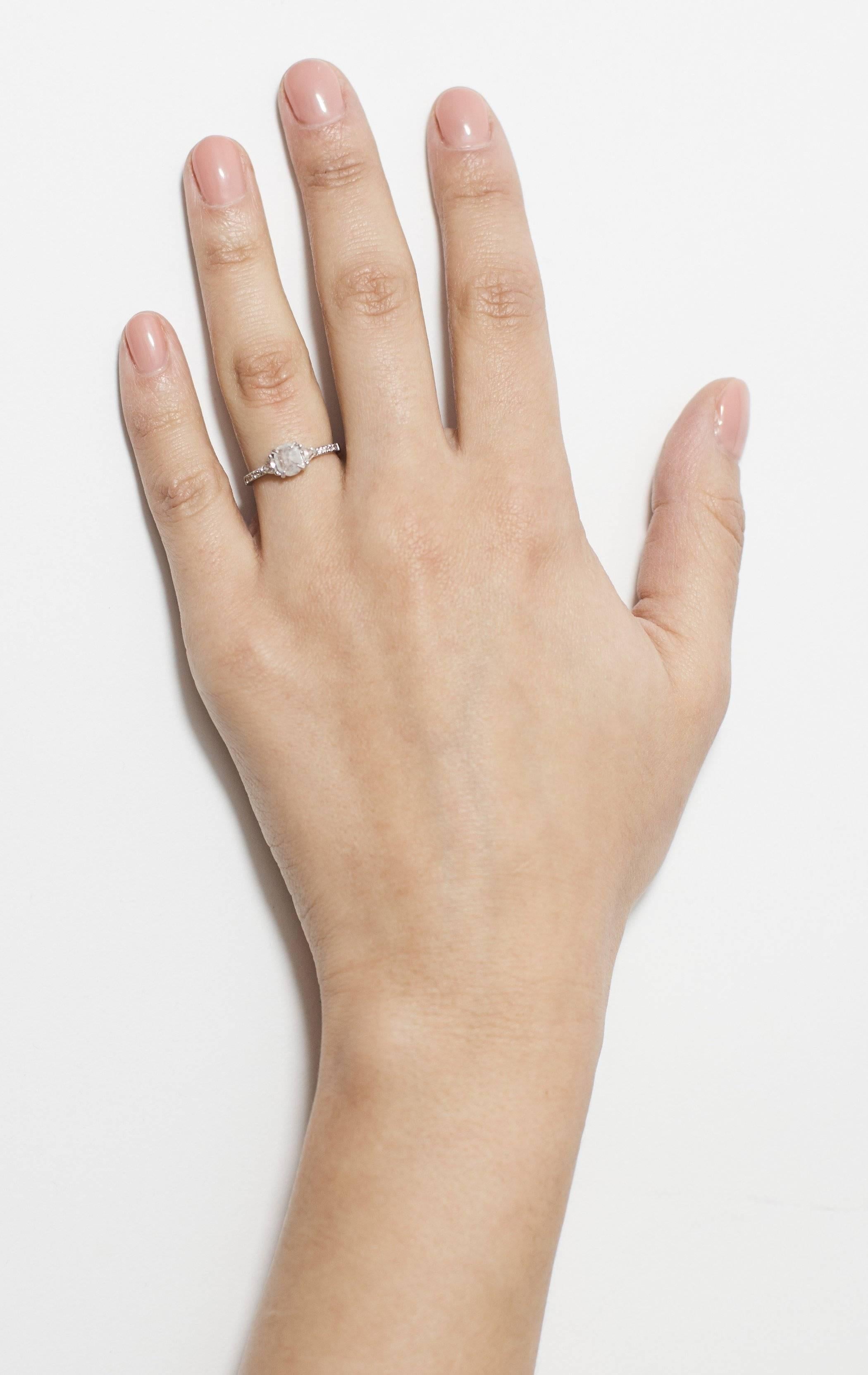 Modern Rachel Boston 18 karat White Gold Grey Salt and Pepper Diamond Engagement Ring