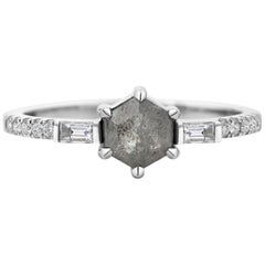 Rachel Boston 18 karat White Gold Salt and Pepper Grey Diamond Engagement Ring