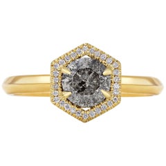 Rachel Boston 18 karat Yellow Gold Grey Salt and Pepper Diamond Engagement Ring
