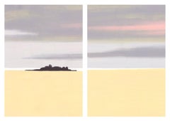 Yellow Dawn, landscape monotype 
