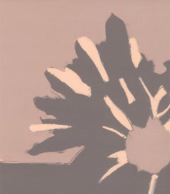 Bud Vase VI (Wedding Present) (astratto, natura morta, monotipo, fiori, neutro)