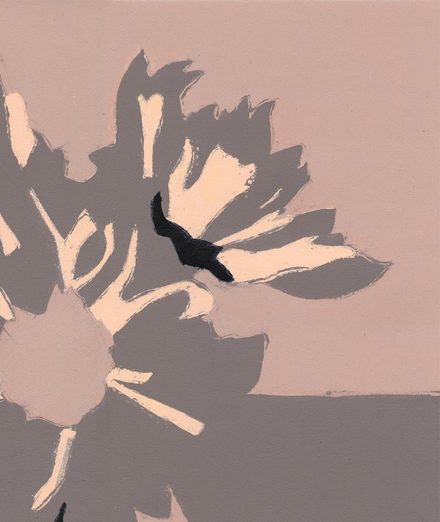 Bud Vase VI (Wedding Present) (astratto, natura morta, monotipo, fiori, neutro) - Print Pop Art di Rachel Burgess