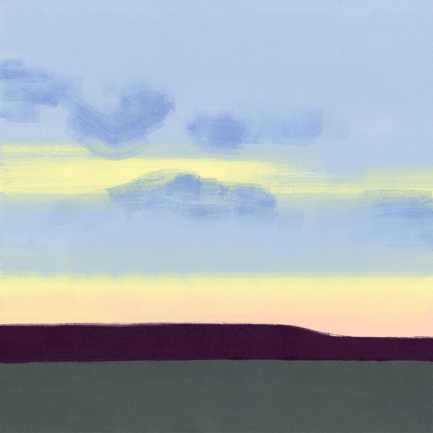Rachel Burgess Landscape Print - Five Blue Clouds