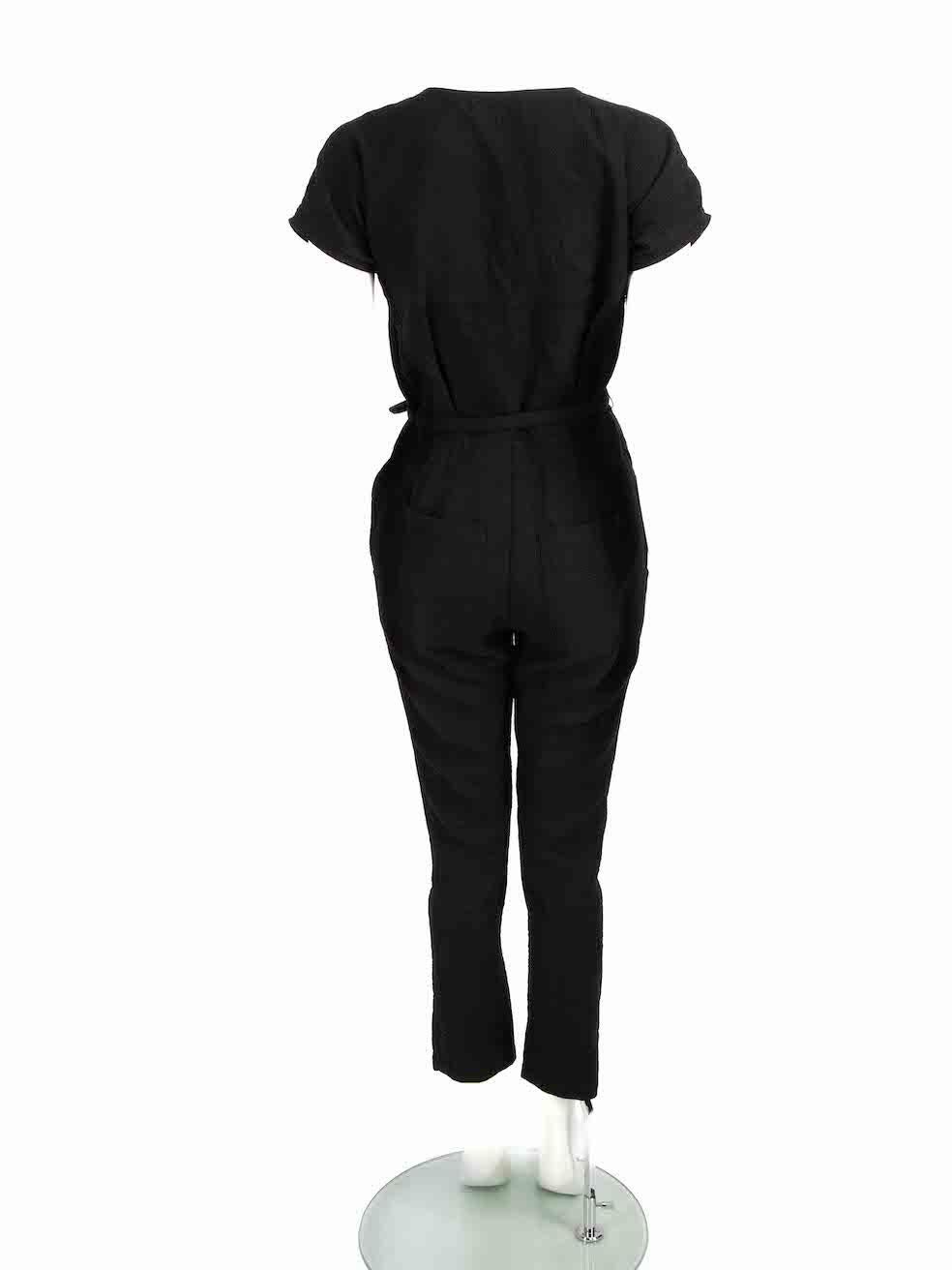 Rachel Comey Black V-Neck Belted Jumpsuit Size XXS In Good Condition For Sale In London, GB