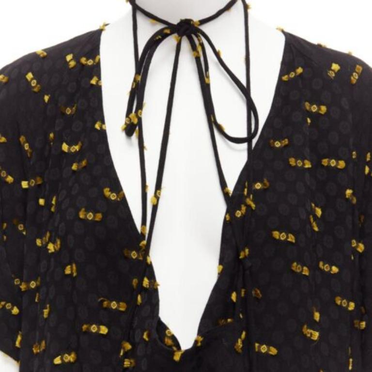 RACHEL COMEY noir jaune bord effiloché col cravate combinaison décontractée US0 XS
Référence : JACG/A00146
Marque : Rachel Comey
MATERIAL : Viscose, mélange
Couleur : jaune, noir
Motif : Abstrait
Fermeture : Attache auto
Détails supplémentaires :