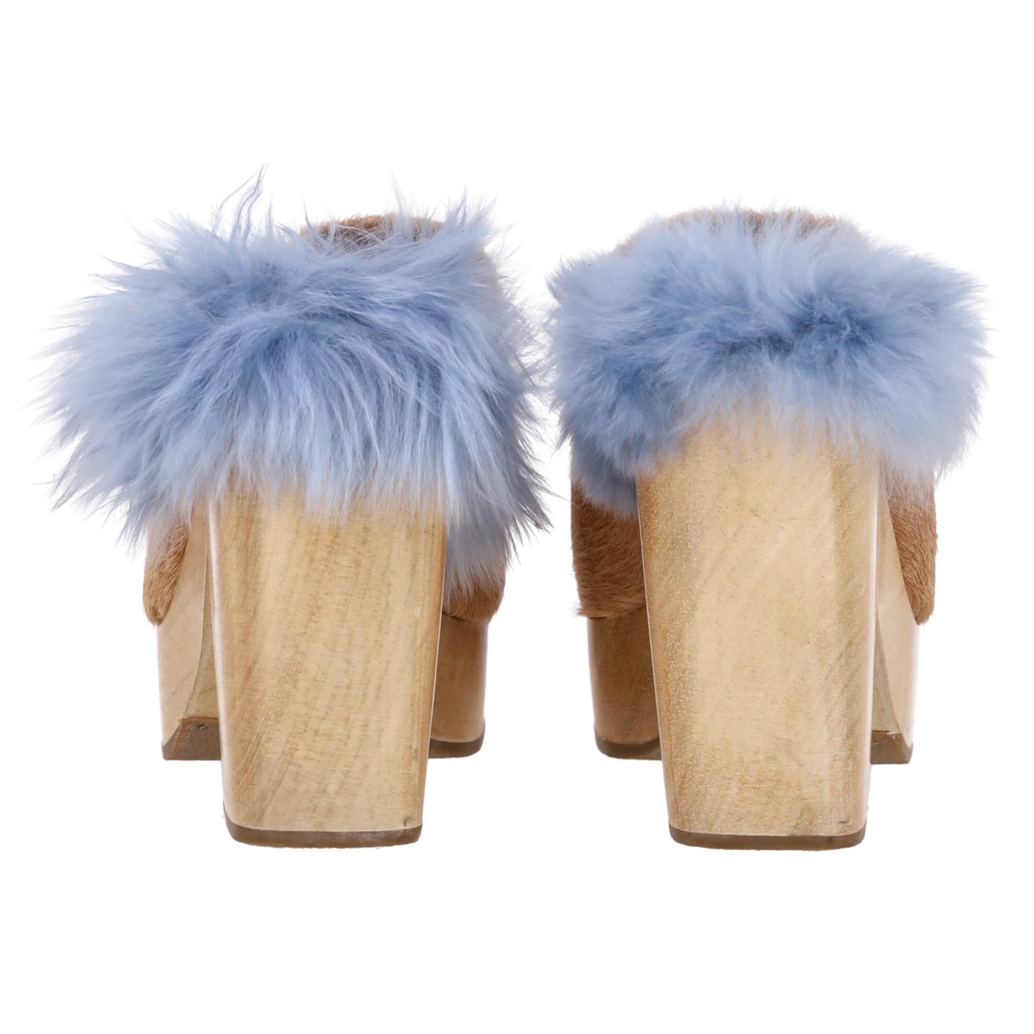 Rachel Comey Cow Hair & Alpaca Fur Clogs In Good Condition In London, GB