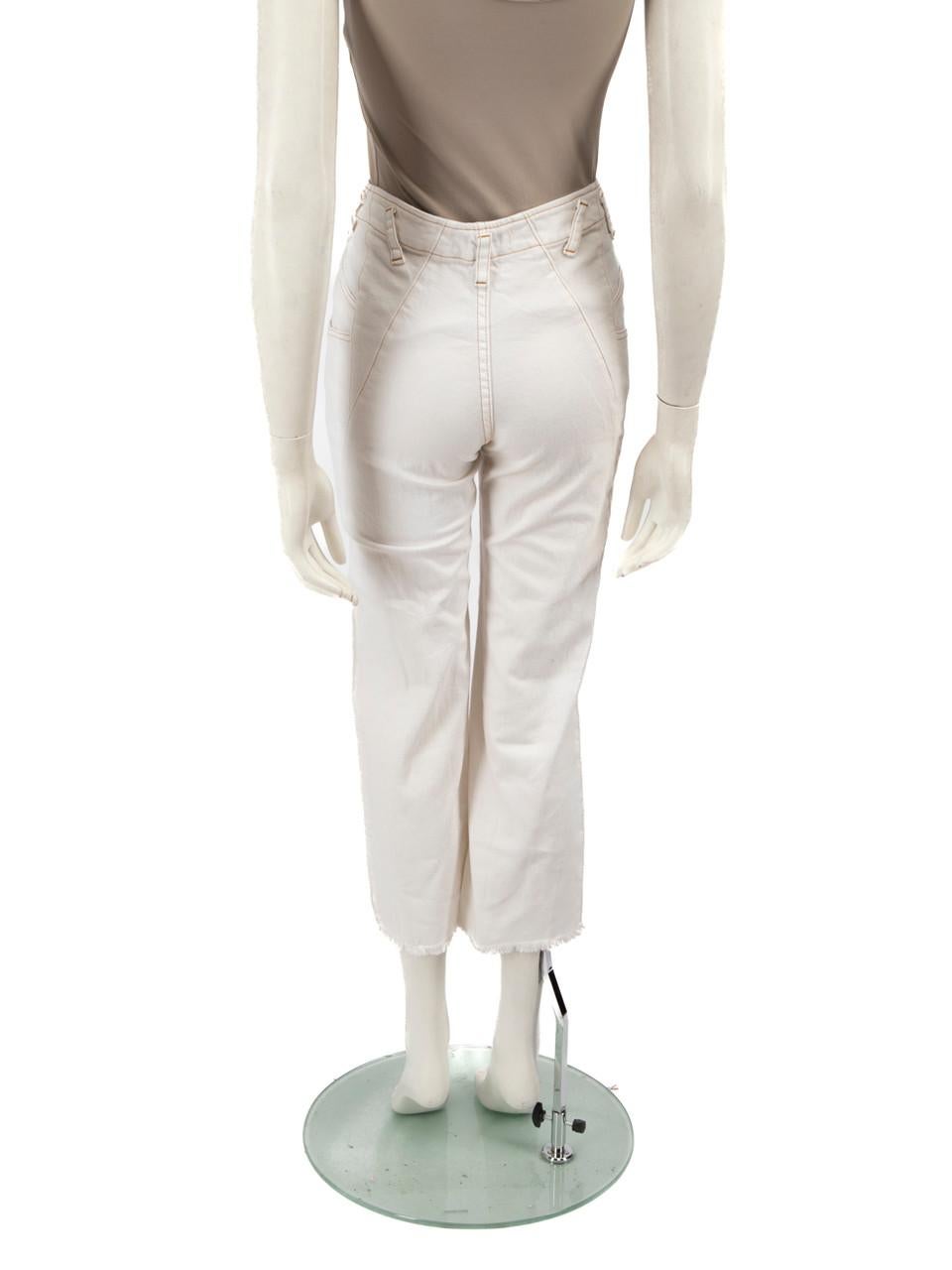 Gray Rachel Comey Ecru Denim Wide Leg Jeans Size XS For Sale