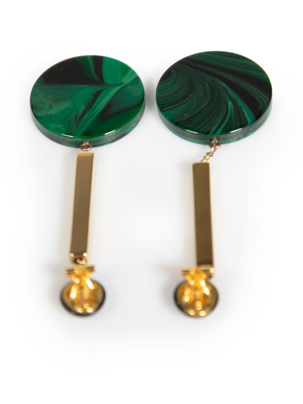 Rachel Comey Green Resin Drop Earrings In Good Condition For Sale In London, GB