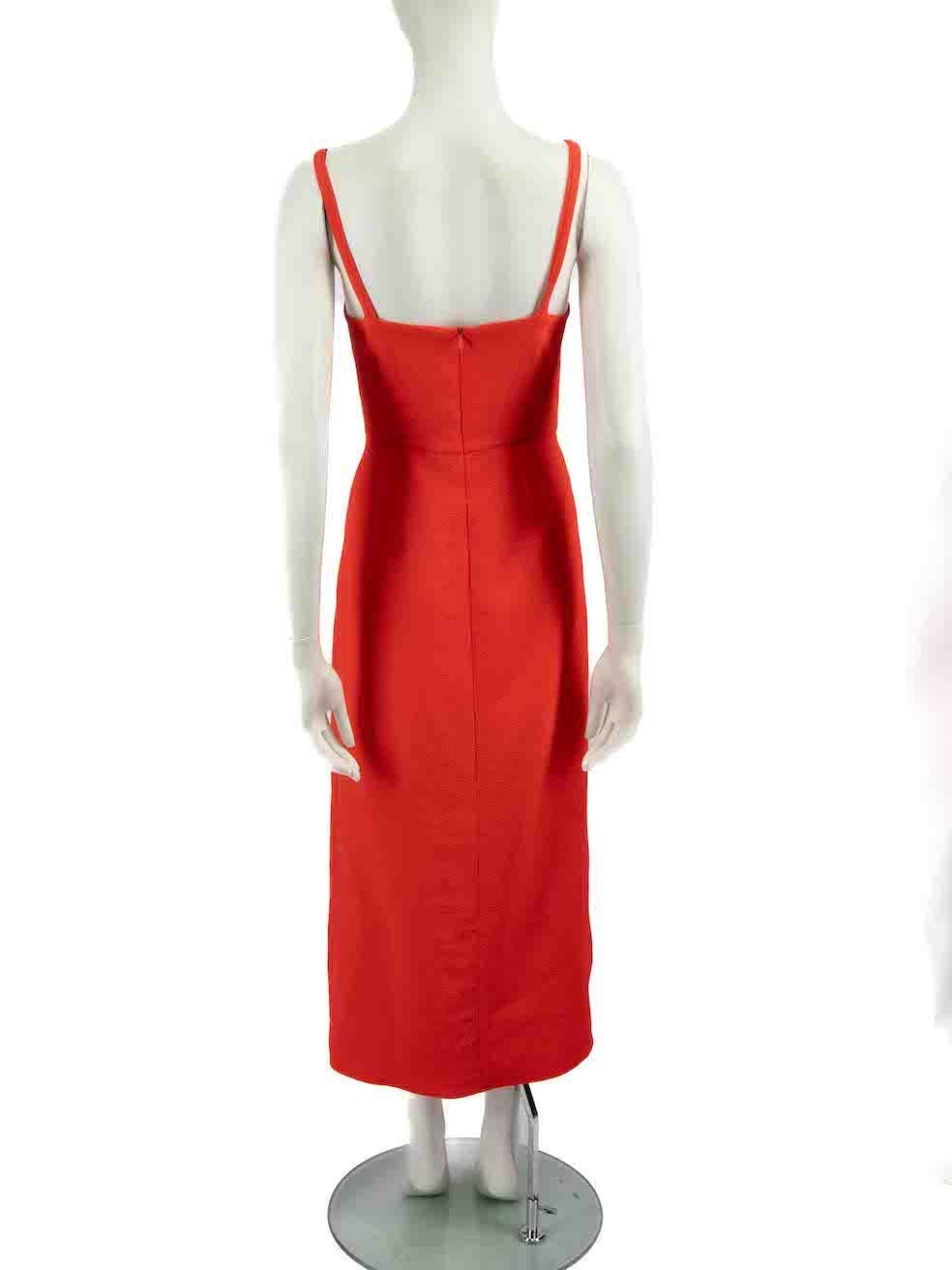 Rachel Comey Red V Neckline Midi Dress Size S In Good Condition In London, GB