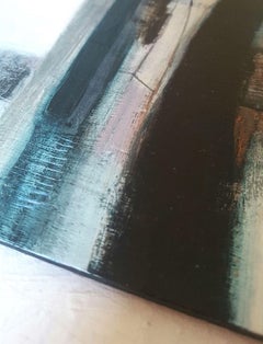 Rachel Cronin, Luna nascente, Pittura astratta espressionista originale, Arte luminosa