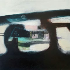 Rachel Cronin, Luna nascente, Pittura astratta espressionista originale, Arte luminosa