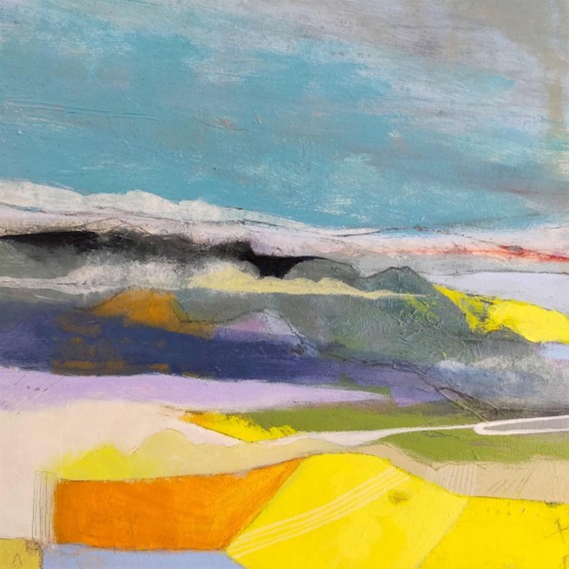 Rachel Cronin, Yellow Field II, Original Abstract Landscape Painting 1