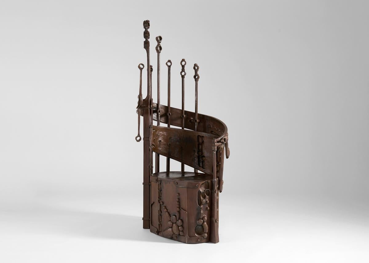 American Rachel David, Pollinator Throne I, Sculptural Steel Chair, United States, 2022 For Sale