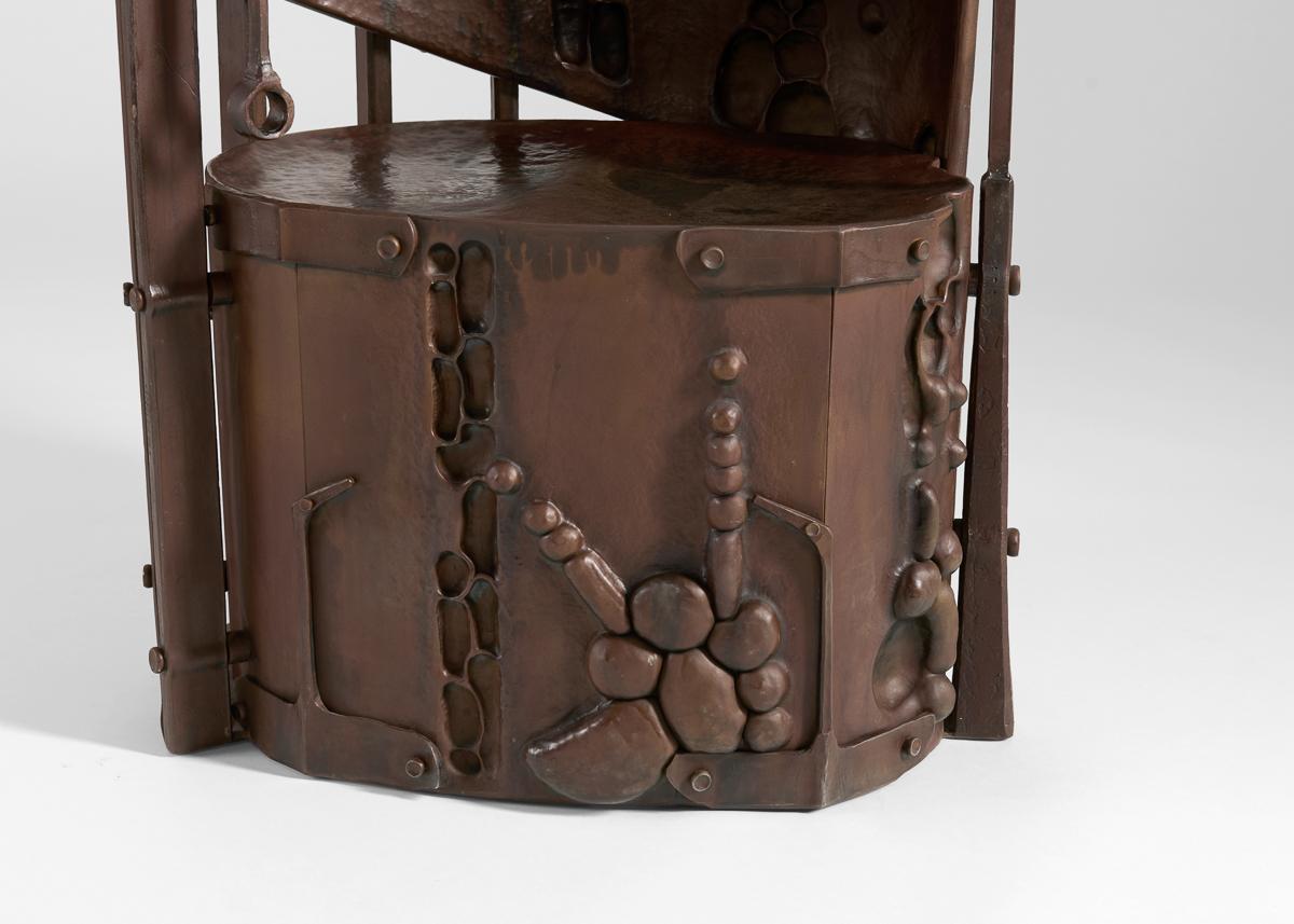 Patinated Rachel David, Pollinator Throne I, Sculptural Steel Chair, United States, 2022 For Sale
