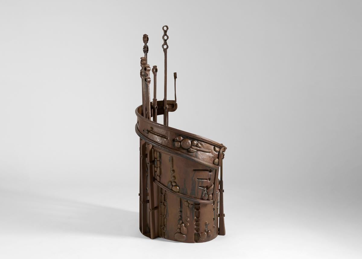 Patinated Rachel David, Pollinator Throne II, Sculptural Steel Chair, United States, 2022 For Sale