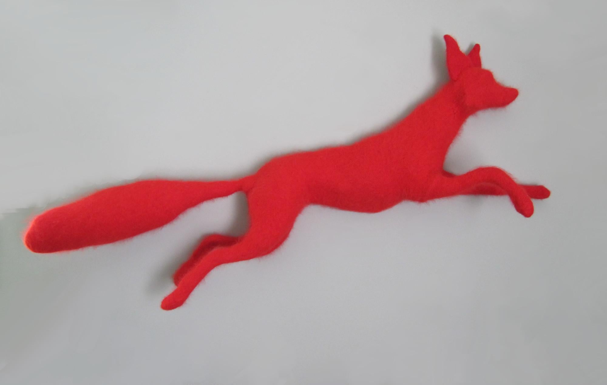 Leaping Fox - Mixed Media Art by Rachel Denny