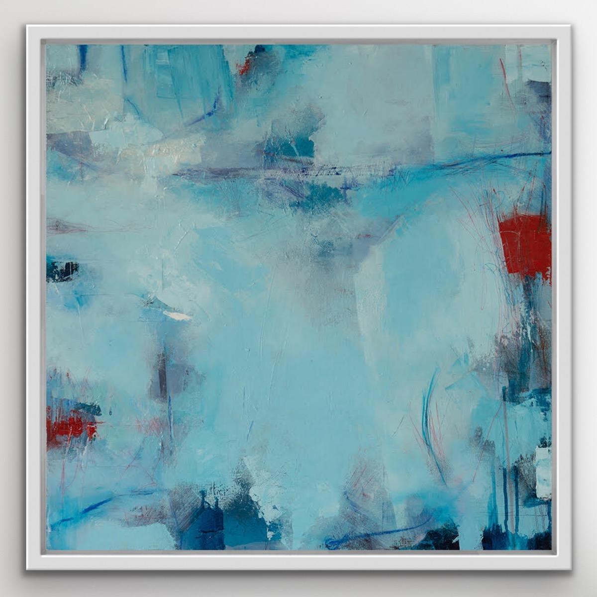 Poets Path, Abstract Painting, Contemporary Blue and Red Painting, Coastal Art For Sale 1