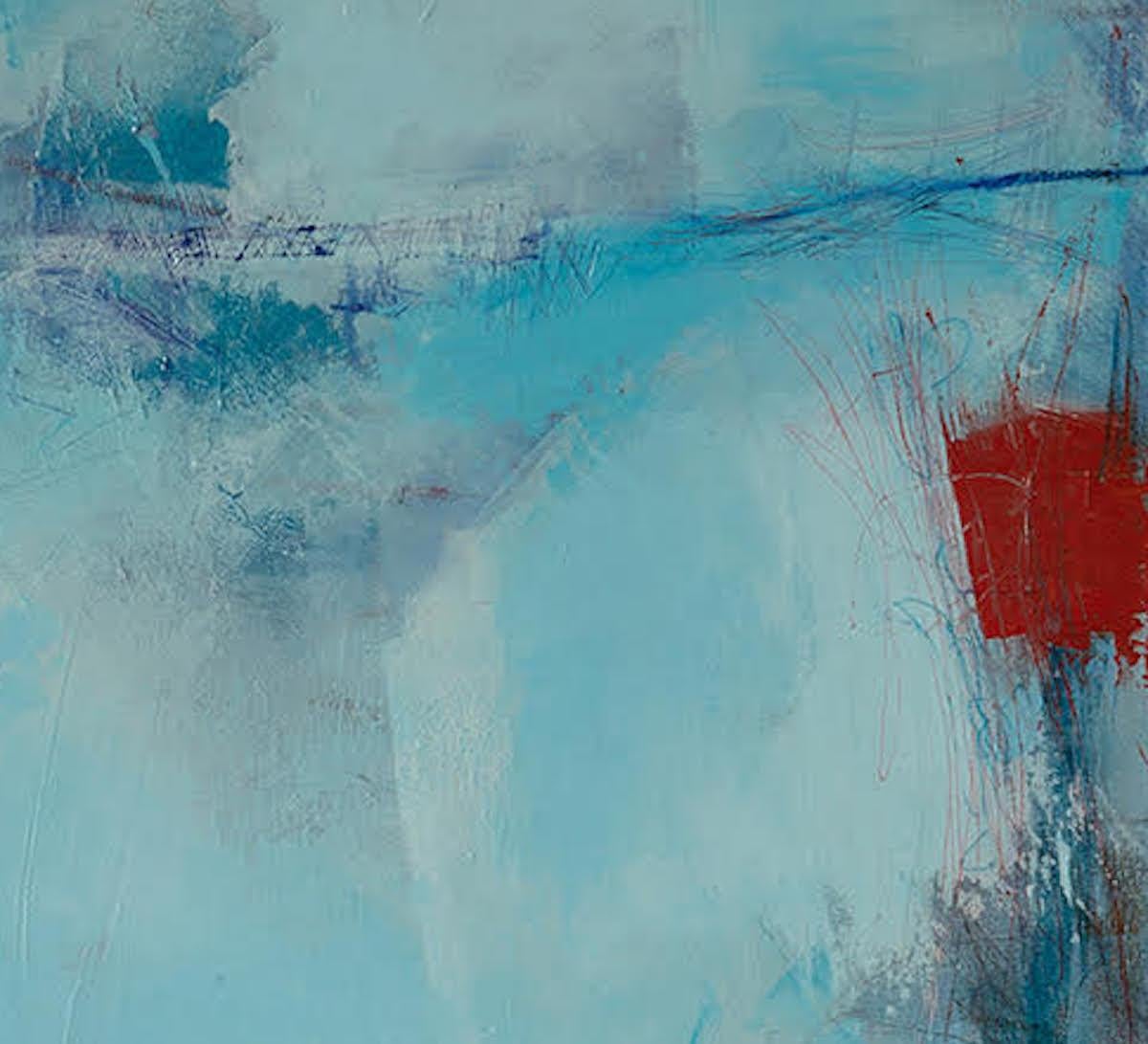 Poets Path, Abstract Painting, Contemporary Blue and Red Painting, Coastal Art For Sale 3