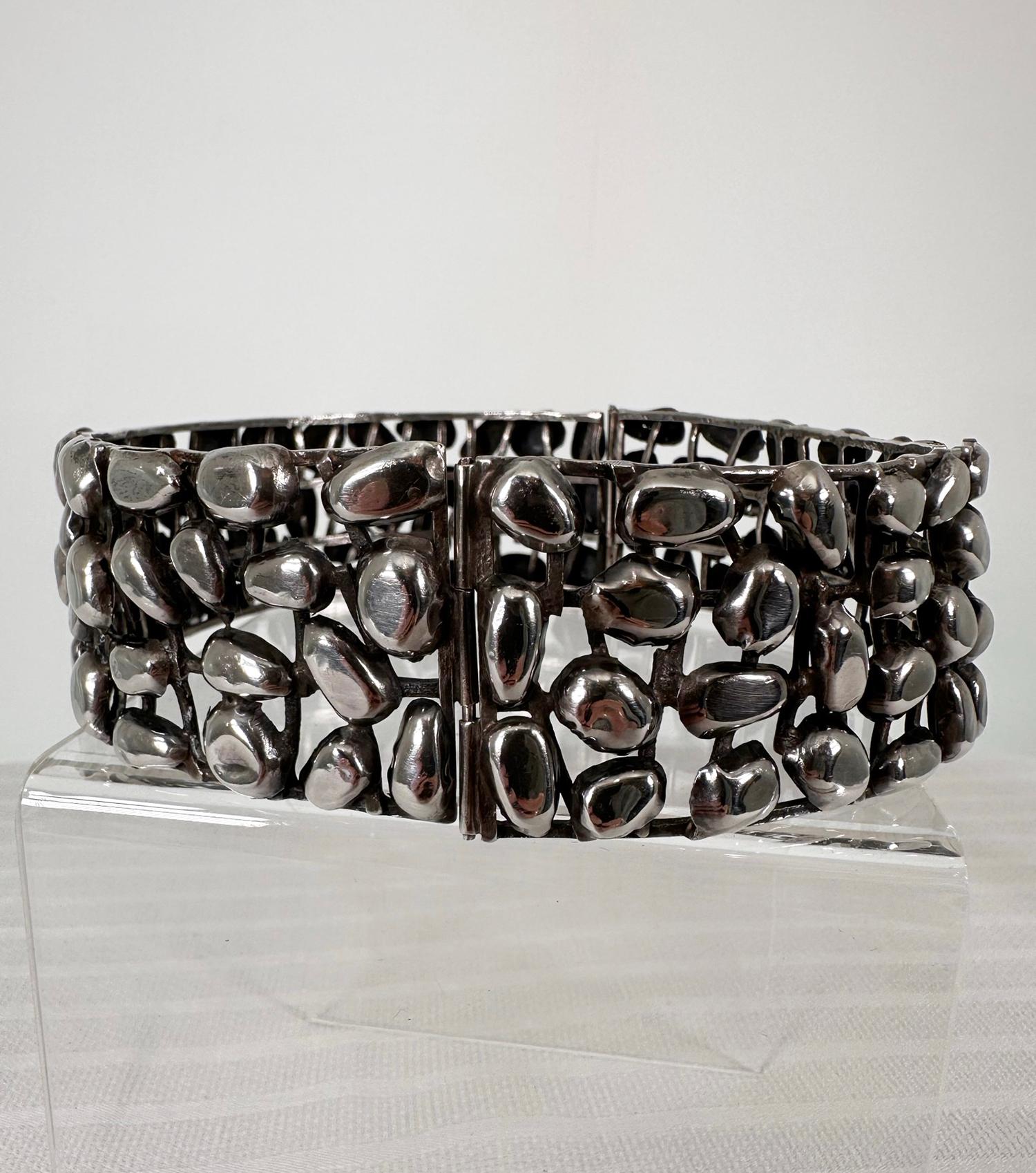 Rachel Gera Artisan Handmade Modernist Sterling Silver Choker Necklace 1970s For Sale 6