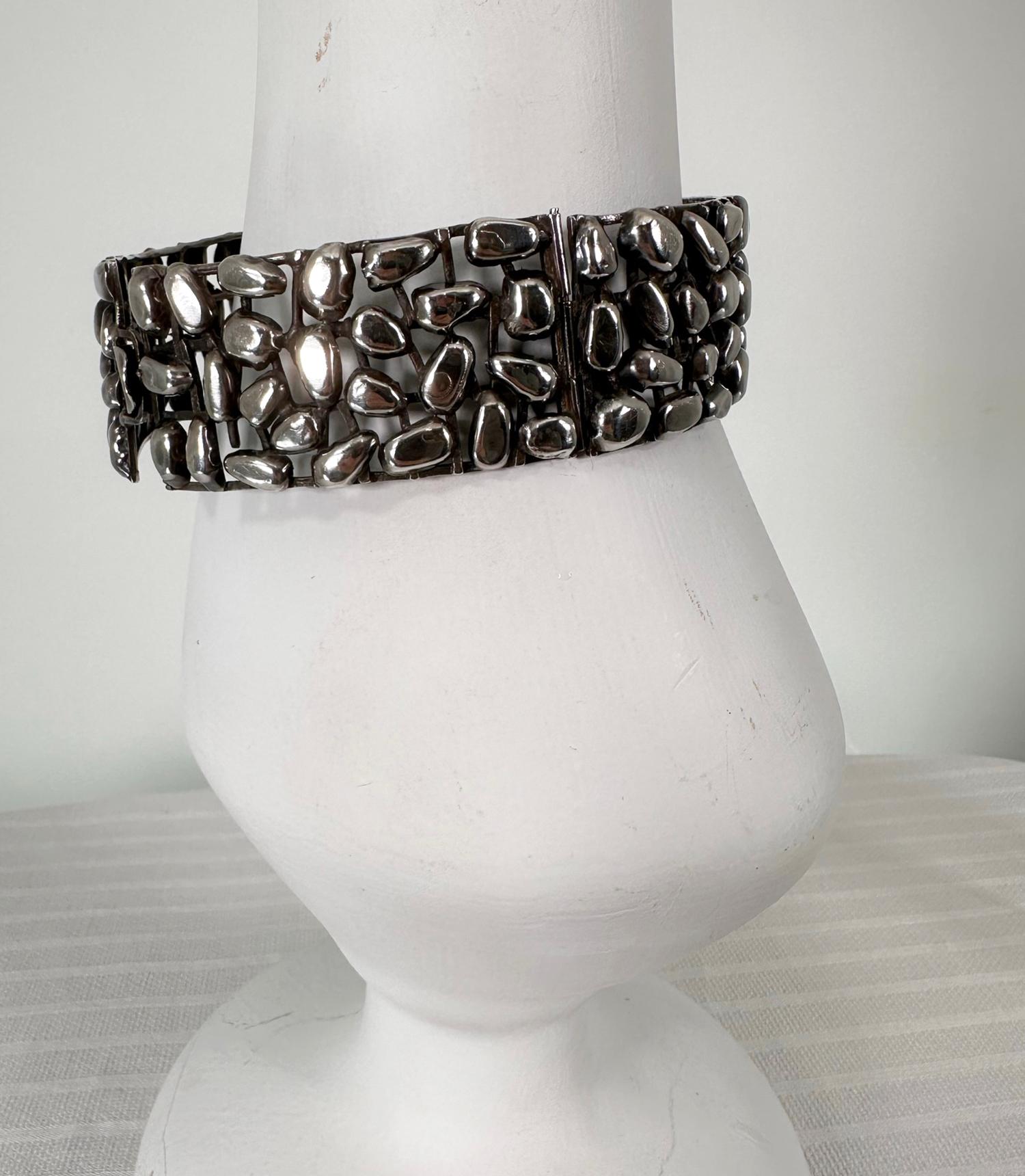 Rachel Gera Artisan Handmade Modernist Sterling Silver Choker Necklace 1970s For Sale 8