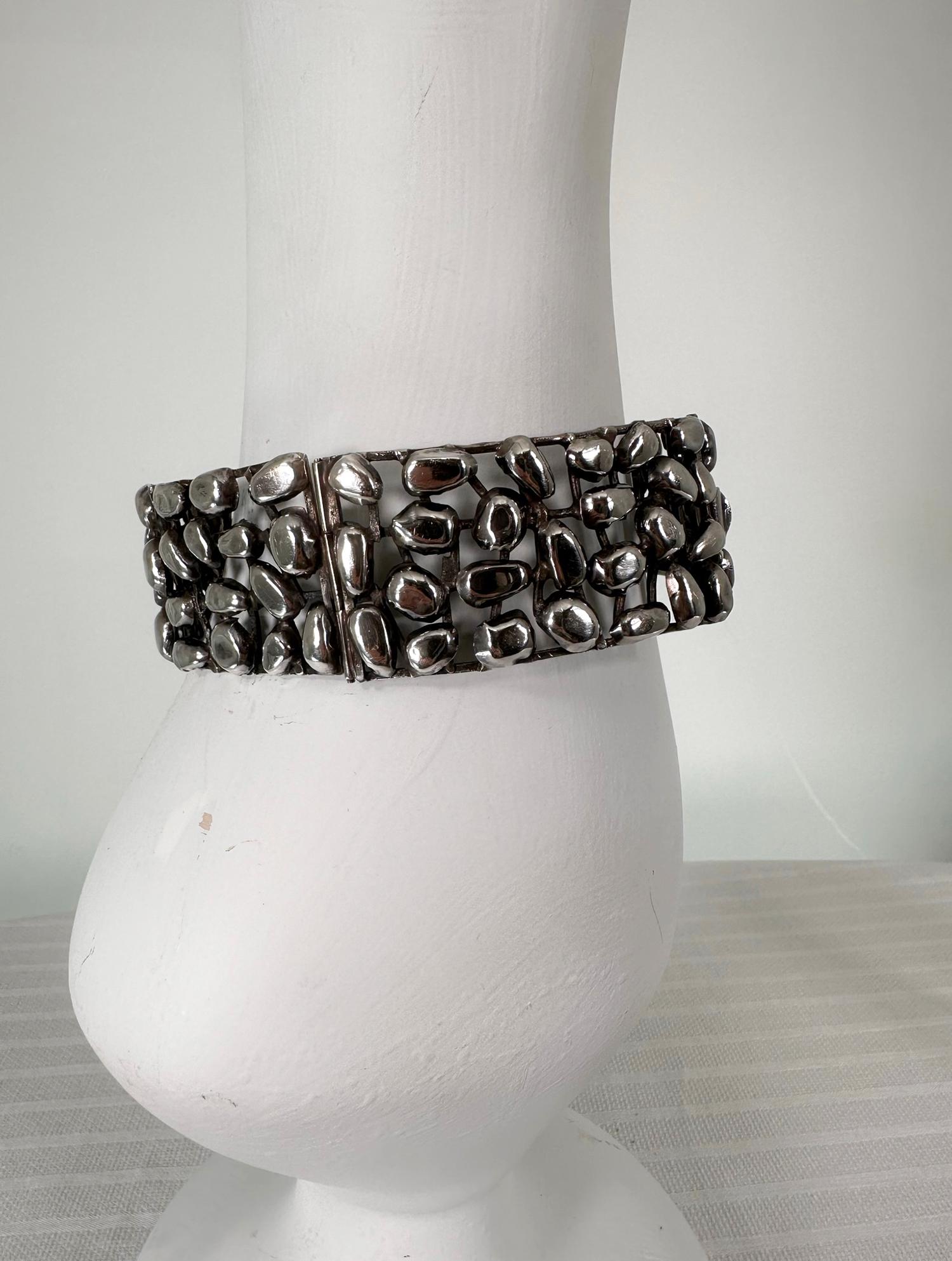 Rachel Gera Artisan Handmade Modernist Sterling Silver Choker Necklace 1970s For Sale 10