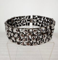 Rachel Gera Artisan Handmade Modernist Sterling Silver Choker Necklace 1970s